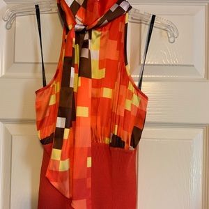 BEBE Halter Blouse with Spandex waist